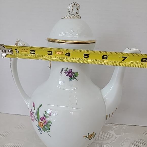 B&G Royal Copenhagen Porcelain Saxon Flower Coffee Pot Made in Denmark #301 - Picture 13 of 14